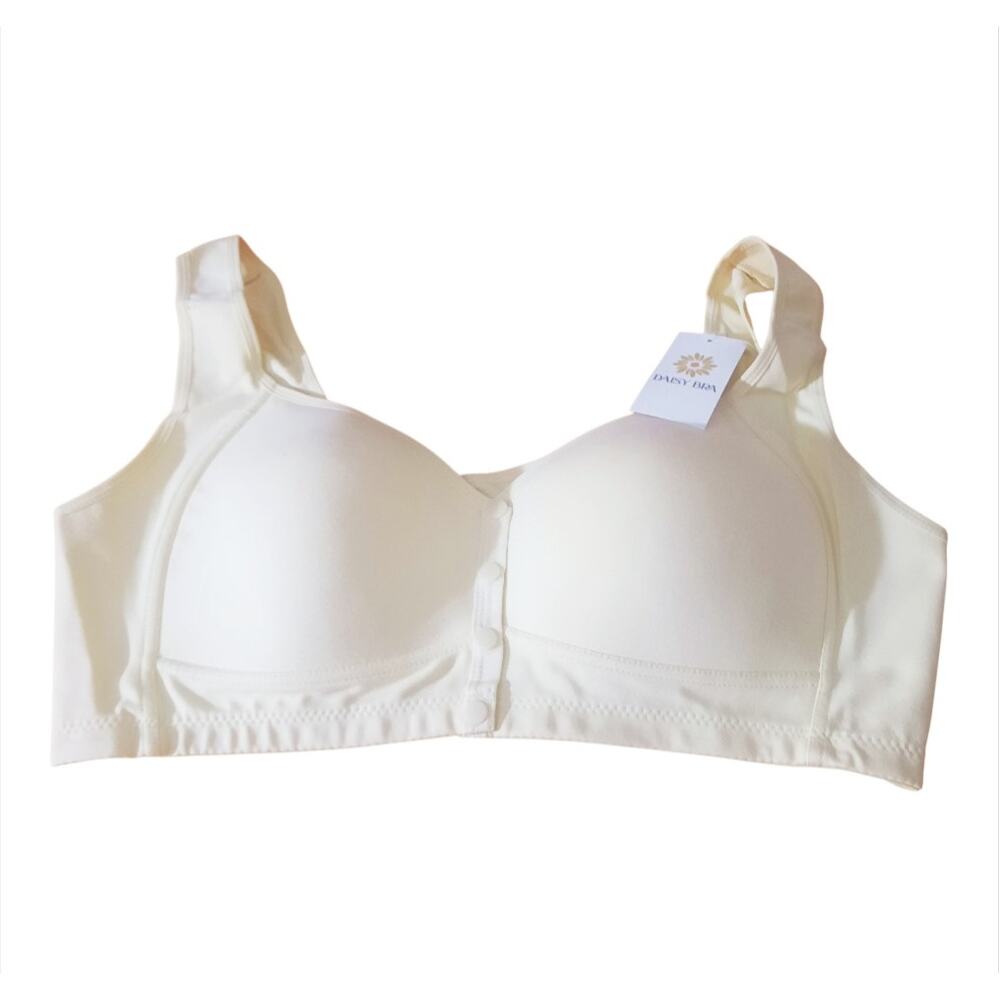 Daisy Bra Two Snap Front Wire Free Full Coverage Womens Padded Bras Size 4XL